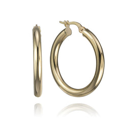 14K Yellow Gold Bold Hoops