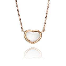 18K Rose Gold Mother of Pearl Heart Necklace