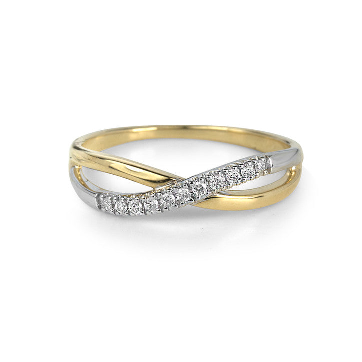 14K Gold Duo Curve Diamond Ring