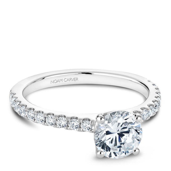 Noam Carver 14K White Gold Diamond Engagement RIng (B101-01A)