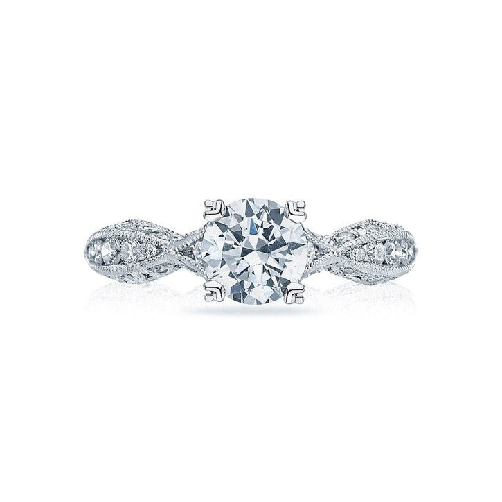 Tacori Classic Crescent 18K White Gold Engagement Ring