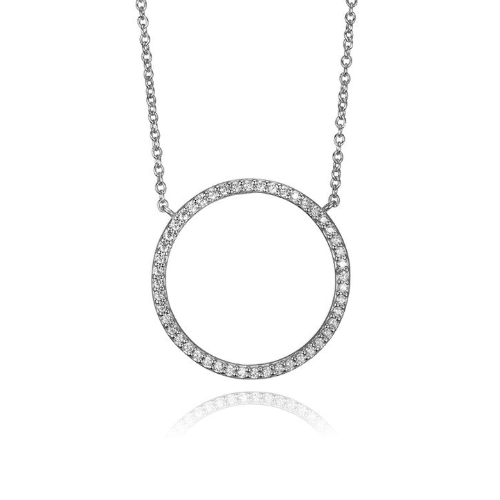 18K White Gold Cubic Zirconia Infinity Necklace