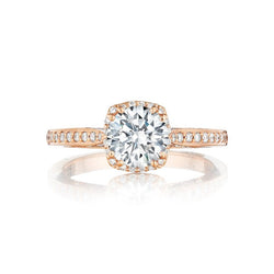 Tacori Dantela 18K Pink Gold and Diamond Engagement Ring
