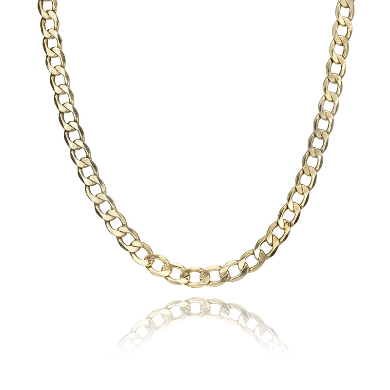 10k Yellow Gold 18" Curb Chain Necklace