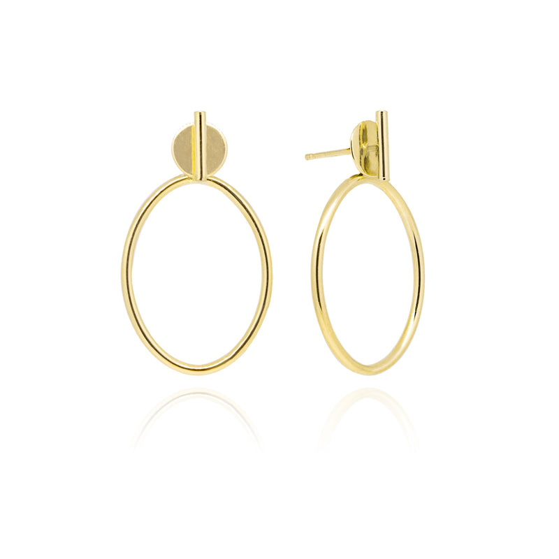10K Yellow Gold Studded Hoops