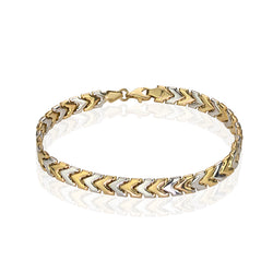10k Duo-Tone Gold Arrow Link Bracelet