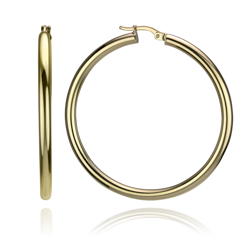 10k Yellow Gold Bold Oversized Hoops