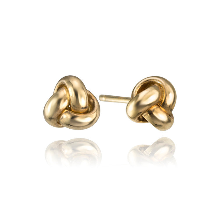 14K Yellow Gold Knot Stud Earrings
