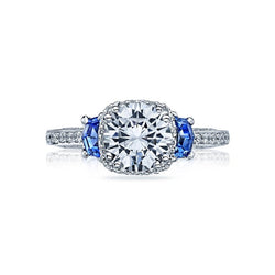 Tacori Dantela 18K White Gold Sapphire Diamond Engagement Ring