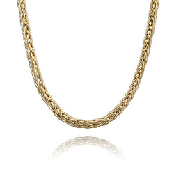 10K Yellow Gold Hollow Franco Link Necklace