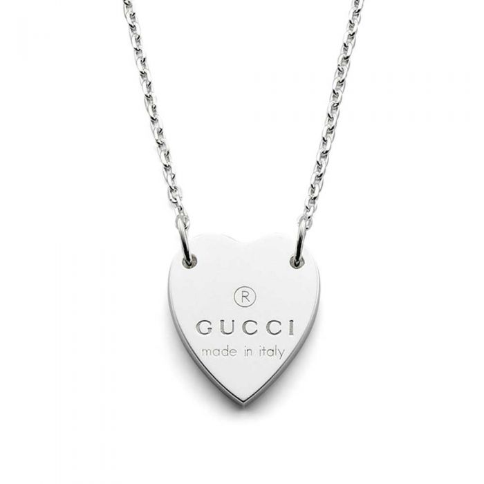 Gucci Silver Heart Trademark Necklace